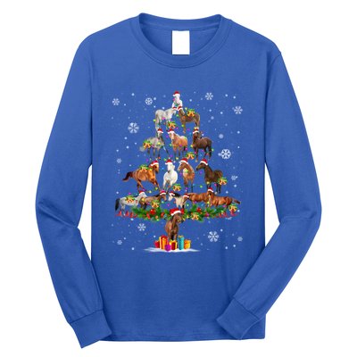 Horse Lover Christmas Tree Light Hat Snow Santa Xmas Pajamas Meaningful Gift Long Sleeve Shirt