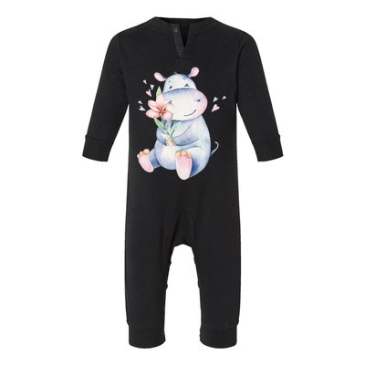 Hippo Lover Cute Hippo Hippo Infant Fleece One Piece