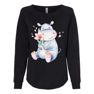 Hippo Lover Cute Hippo Hippo Womens California Wash Sweatshirt