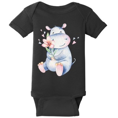 Hippo Lover Cute Hippo Hippo Baby Bodysuit