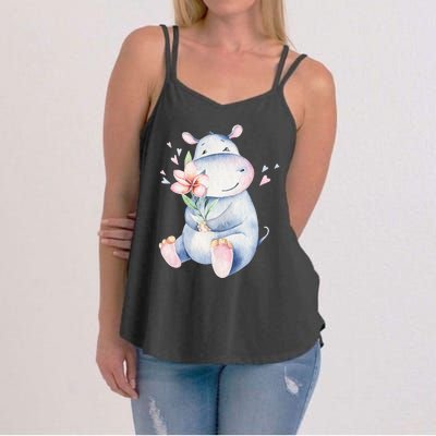 Hippo Lover Cute Hippo Hippo Women's Strappy Tank