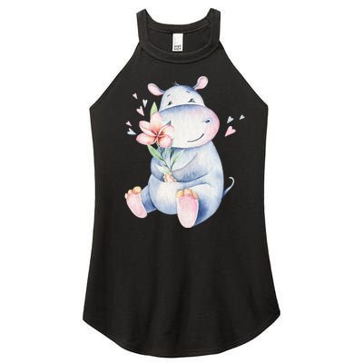 Hippo Lover Cute Hippo Hippo Women’s Perfect Tri Rocker Tank