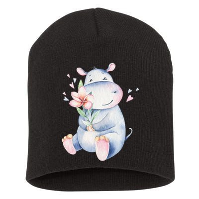 Hippo Lover Cute Hippo Hippo Short Acrylic Beanie