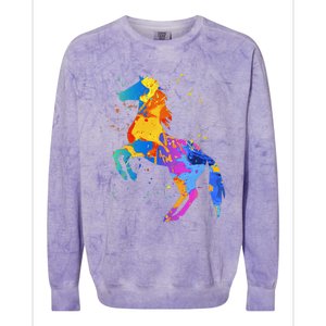 Horse Lover Clothing Wo Horse Colorblast Crewneck Sweatshirt