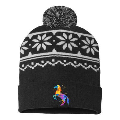 Horse Lover Clothing Wo Horse USA-Made Snowflake Beanie