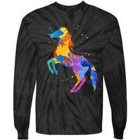 Horse Lover Clothing Wo Horse Tie-Dye Long Sleeve Shirt