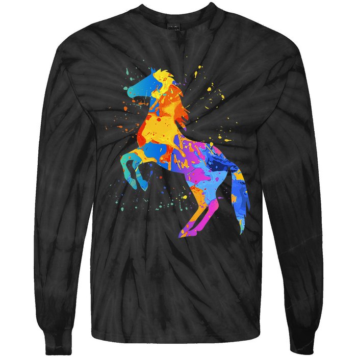 Horse Lover Clothing Wo Horse Tie-Dye Long Sleeve Shirt