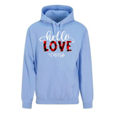 Hello Love Cna Life Flannel Valentine's Day Gift Unisex Surf Hoodie