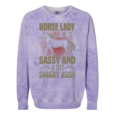 Horse Lady Classy Sassy And A Bit Smart Assy Colorblast Crewneck Sweatshirt