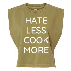 Hate Less Cook More Chef Cooking Home Cook Peace Love Garment-Dyed Women's Muscle Tee