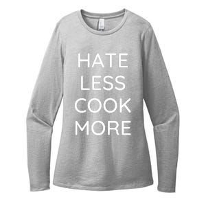 Hate Less Cook More Chef Cooking Home Cook Peace Love Womens CVC Long Sleeve Shirt