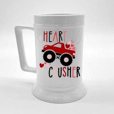 Heart Lover Crusher Truck Car Valentines Day Gift Beer Stein