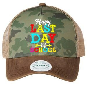 Happy Last Day Of School Graduation Teacher Students Legacy Tie Dye Trucker Hat