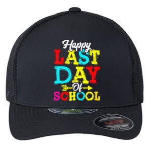 Happy Last Day Of School Graduation Teacher Students Flexfit Unipanel Trucker Cap