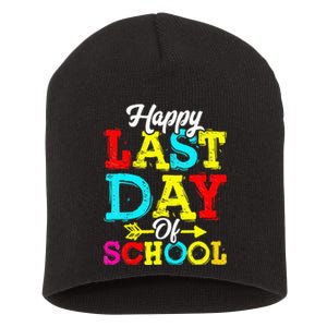 Happy Last Day Of School Graduation Teacher Students Short Acrylic Beanie