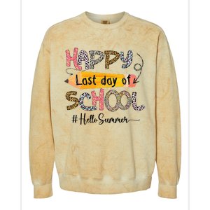 Happy Last Day Of School Teacher Graduation Last Day Colorblast Crewneck Sweatshirt