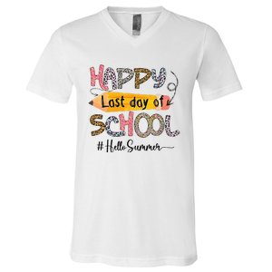 Happy Last Day Of School Teacher Graduation Last Day V-Neck T-Shirt