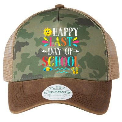 Happy Last Day Of School Teacher Student Graduation Legacy Tie Dye Trucker Hat