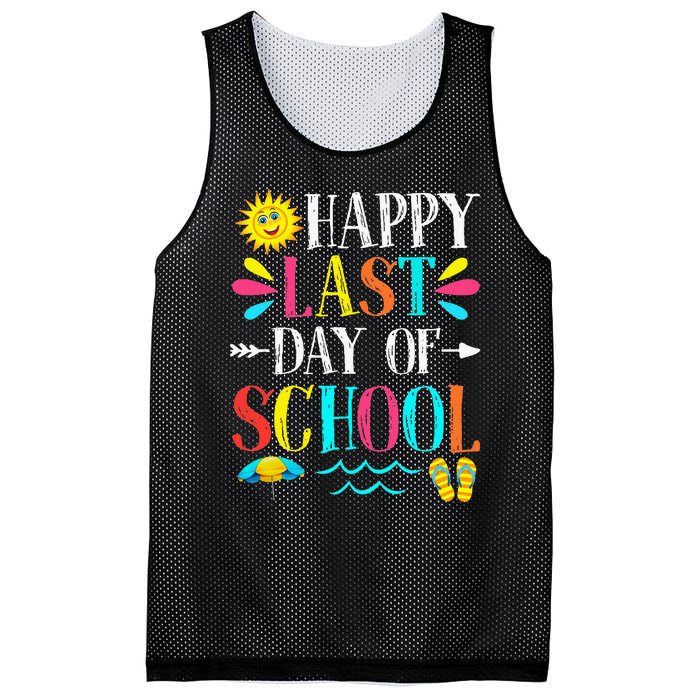 Happy Last Day Of School Teacher Student Graduation Mesh Reversible Basketball Jersey Tank