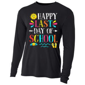 Happy Last Day Of School Teacher Student Graduation Cooling Performance Long Sleeve Crew