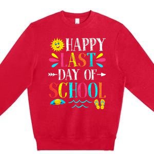 Happy Last Day Of School Teacher Student Graduation Premium Crewneck Sweatshirt