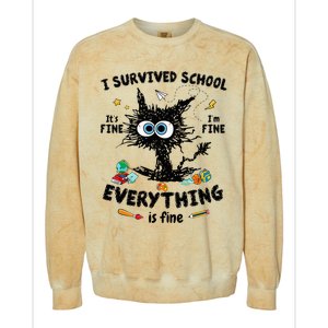 Happy Last Day Of School Teacher Student Graduation Colorblast Crewneck Sweatshirt