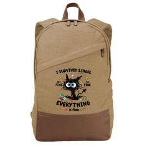 Happy Last Day Of School Teacher Student Graduation Cotton Canvas Backpack