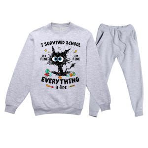 Happy Last Day Of School Teacher Student Graduation Premium Crewneck Sweatsuit Set