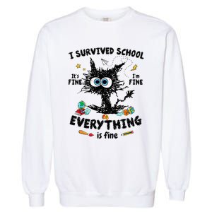 Happy Last Day Of School Teacher Student Graduation Garment-Dyed Sweatshirt