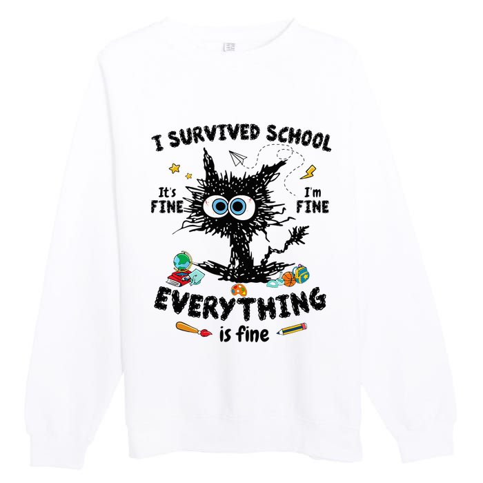 Happy Last Day Of School Teacher Student Graduation Premium Crewneck Sweatshirt