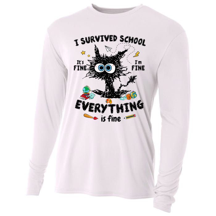 Happy Last Day Of School Teacher Student Graduation Cooling Performance Long Sleeve Crew