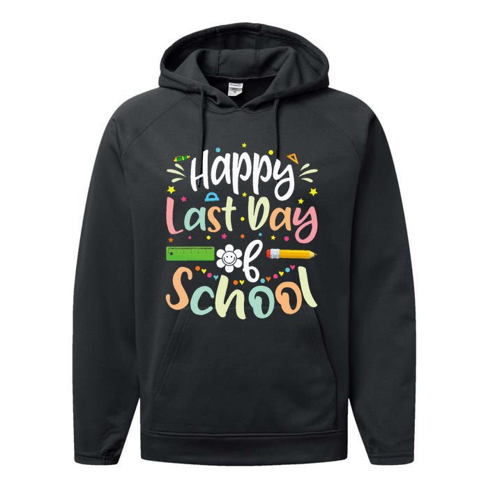 Happy Last Day of School Teacher Student Graduation Performance Fleece Hoodie