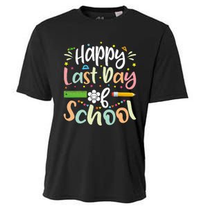 Happy Last Day of School Teacher Student Graduation Cooling Performance Crew T-Shirt