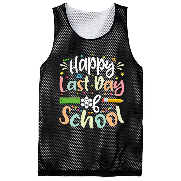 Happy Last Day of School Teacher Student Graduation Mesh Reversible Basketball Jersey Tank