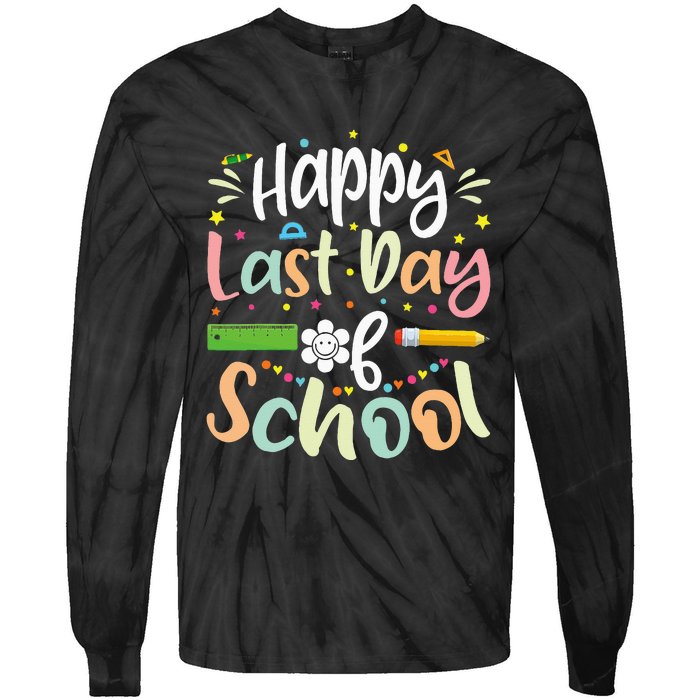 Happy Last Day of School Teacher Student Graduation Tie-Dye Long Sleeve Shirt