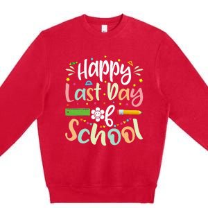 Happy Last Day of School Teacher Student Graduation Premium Crewneck Sweatshirt