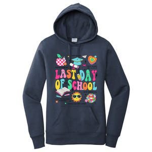 Happy Last Day Of School Teacher Boy Girl Grad Hello Summer Women's Pullover Hoodie