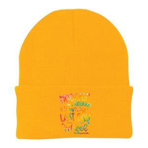 Happy Last Day Of School Hello Summer Students And Teachers Knit Cap Winter Beanie