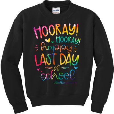 Happy Last Day Of School Hello Summer Students And Teachers Kids Sweatshirt