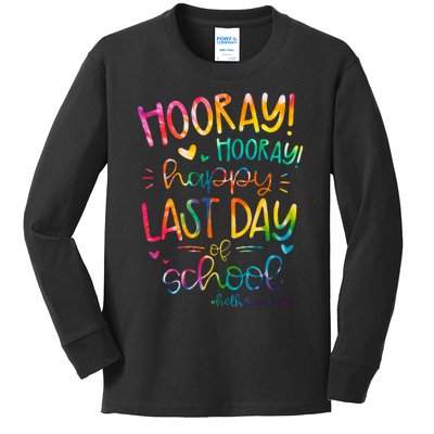 Happy Last Day Of School Hello Summer Students And Teachers Kids Long Sleeve Shirt