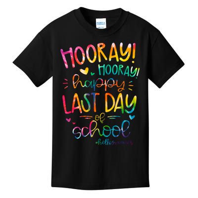 Happy Last Day Of School Hello Summer Students And Teachers Kids T-Shirt