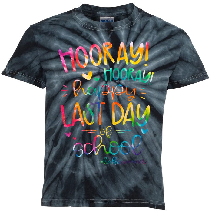 Happy Last Day Of School Hello Summer Students And Teachers Kids Tie-Dye T-Shirt