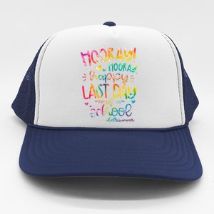 Happy Last Day Of School Hello Summer Students And Teachers Trucker Hat