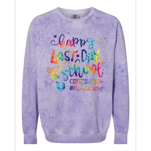 Happy Last Day Of School Hello Summer Teacher Student Shirts Colorblast Crewneck Sweatshirt