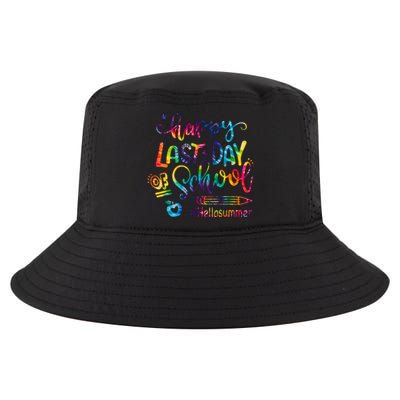 Happy Last Day Of School Hello Summer Teacher Student Shirts Cool Comfort Performance Bucket Hat