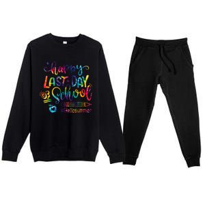 Happy Last Day Of School Hello Summer Teacher Student Shirts Premium Crewneck Sweatsuit Set