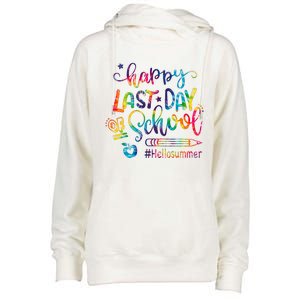 Happy Last Day Of School Hello Summer Teacher Student Shirts Womens Funnel Neck Pullover Hood