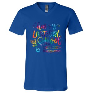 Happy Last Day Of School Hello Summer Teacher Student Shirts V-Neck T-Shirt