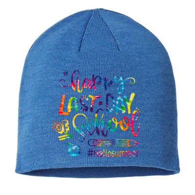 Happy Last Day Of School Hello Summer Teacher Student Shirts Sustainable Beanie