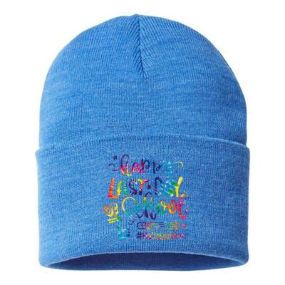 Happy Last Day Of School Hello Summer Teacher Student Shirts Sustainable Knit Beanie